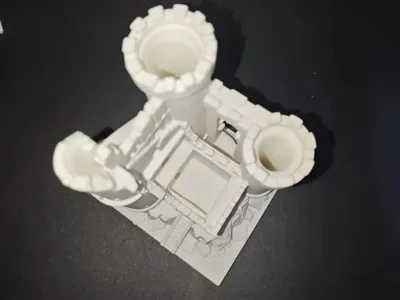 Medieval Castle Ruin Pen Holder Ornament
