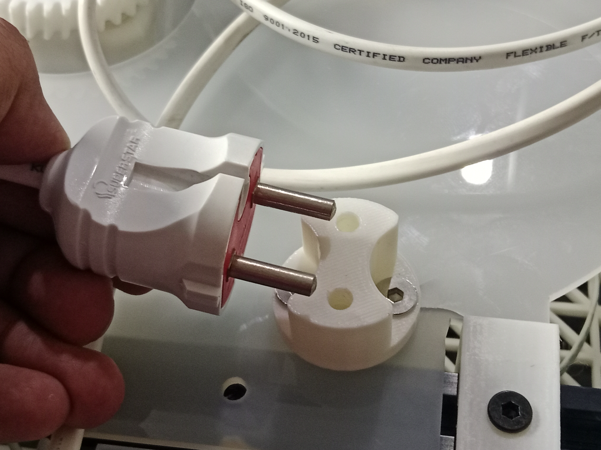 Type F Plug Holder with 5mm Screw Holes