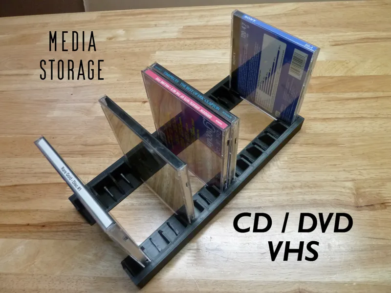CD/DVD VHS Tape Drawer Organizer Rails