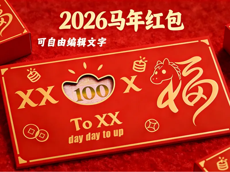 2026马年新年红包|可自由编辑文字