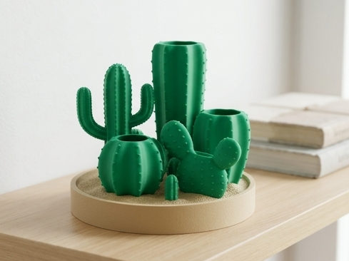Desert Cacti Desk Organizer for Pens, Brushes