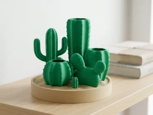 Desert Cacti Desk Organizer for Pens, Brushes