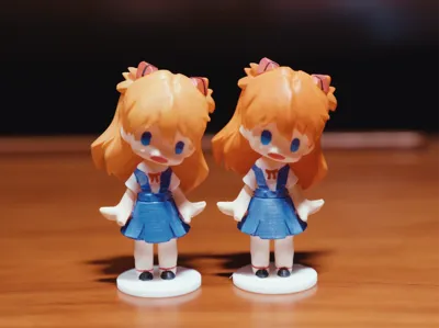 EVA Asuka Chibi School Uniform Standing Pose 10cm Figure