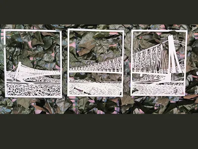 3 PIECE WALL ART BRIDGE