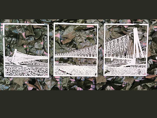 3 PIECE WALL ART BRIDGE