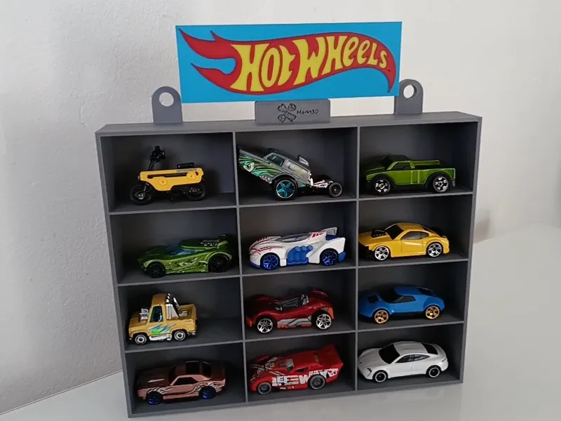 12-Slot Die-Cast Car Grid Display