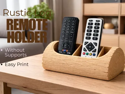Rustic Log Remote Holder