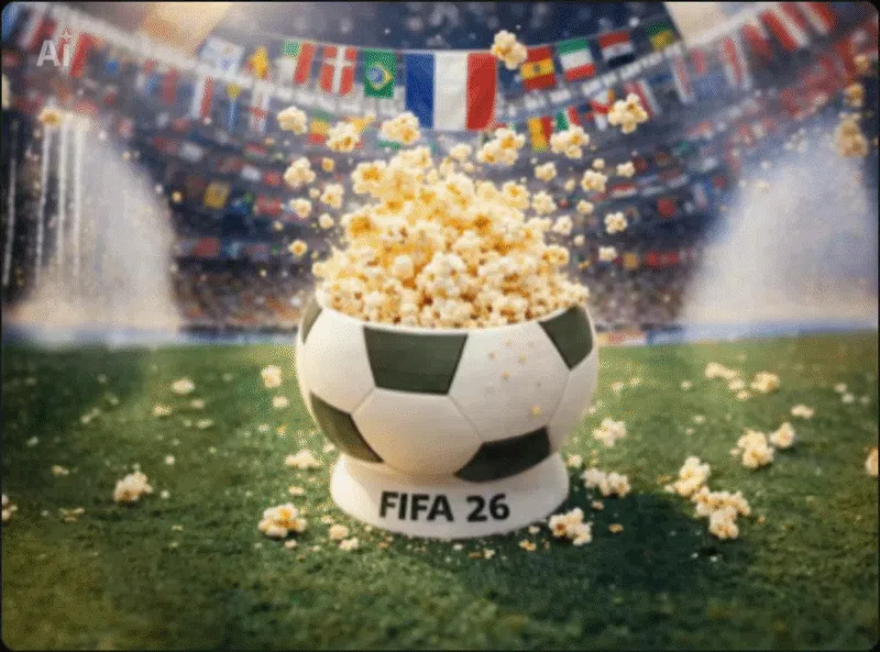 FIFA 26 Soccer Ball Popcorn Bowl Stadium Snack Cup