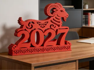 2027羊年桌面小摆件立体无支撑