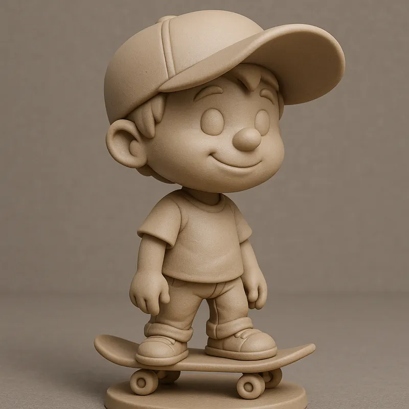 Skater Kid with Oversized Cap