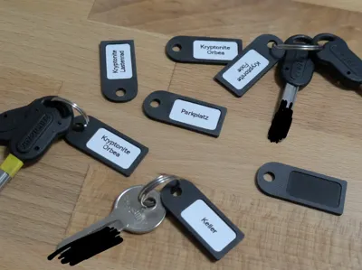 Labelled keychain tag