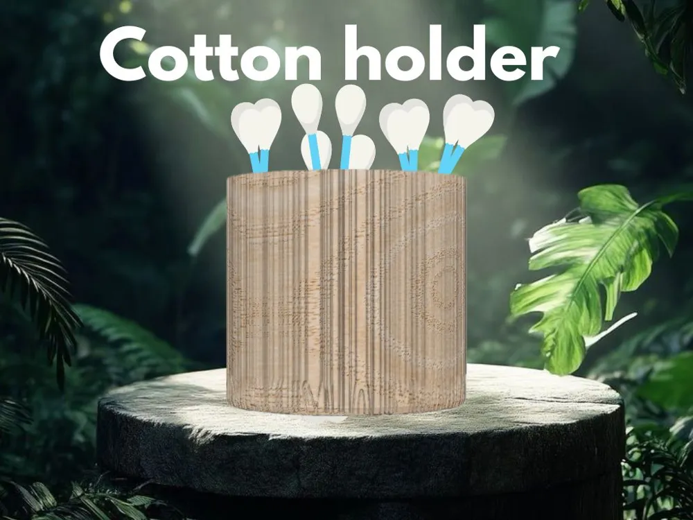 Wood Style Cotton Swab Holder – Bathroom Organizer - Free 3D Print ...