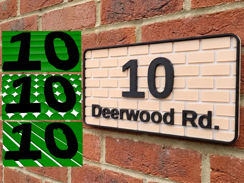 House Number Sign – Customizable with Patterns