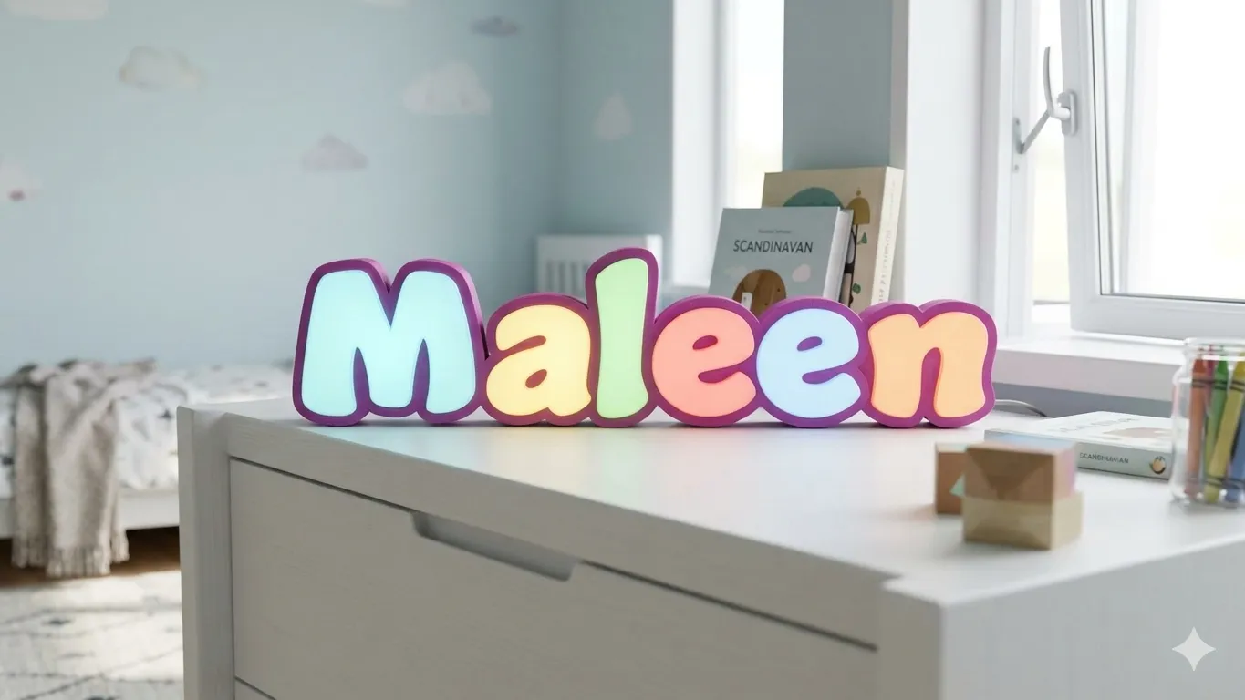 Name Lamp Maleen | LED Lamp for Children's Room - Free 3D Print Model ...