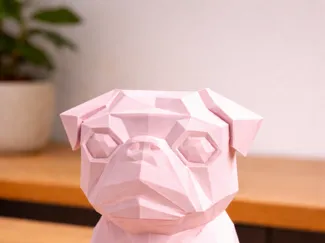 Pug dog low poly