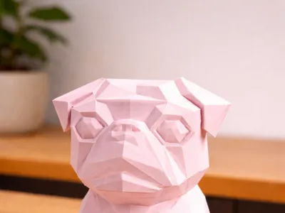 Pug dog low poly