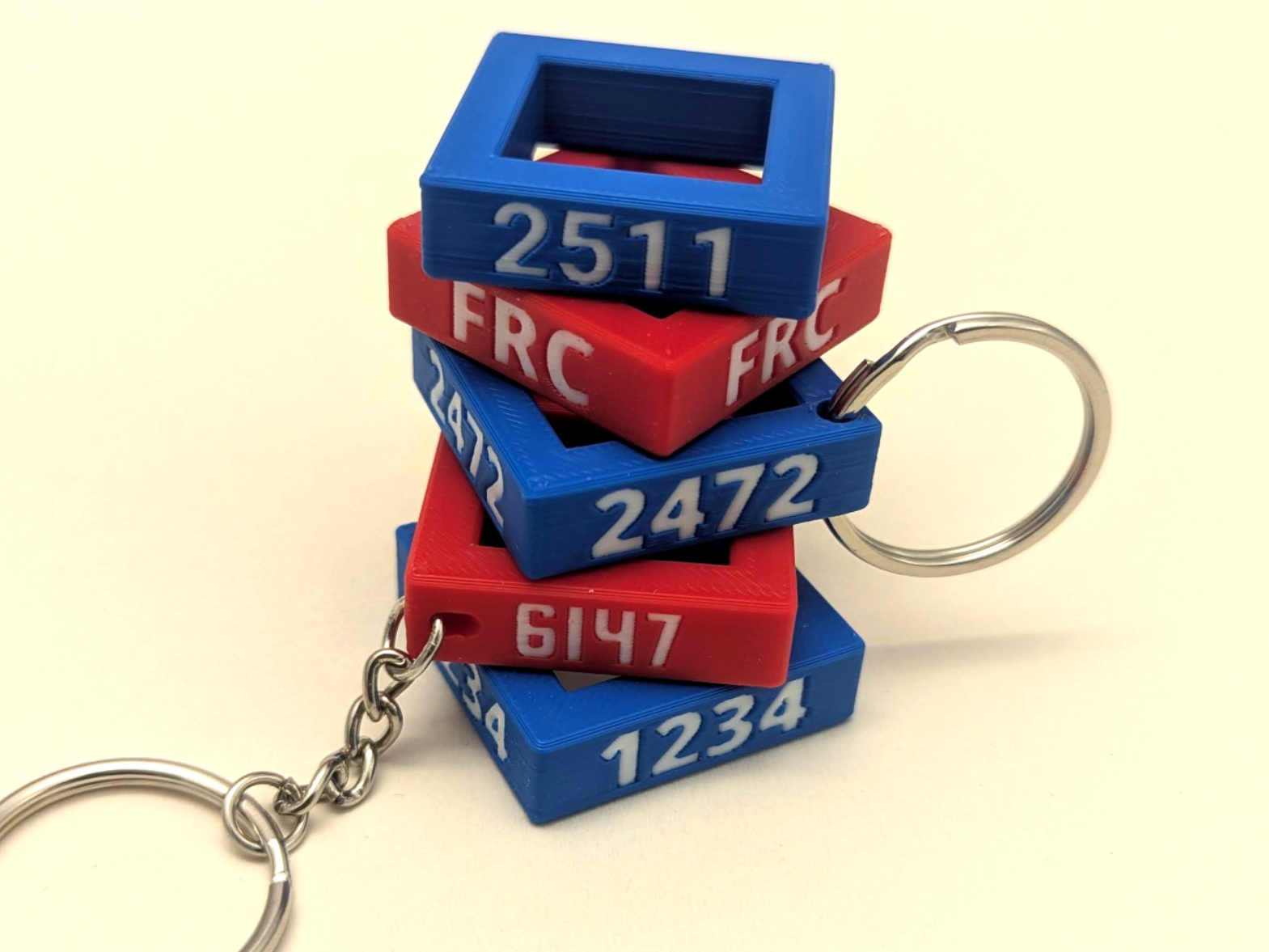 First Robotics Style Robot Bumper Custom Keychain