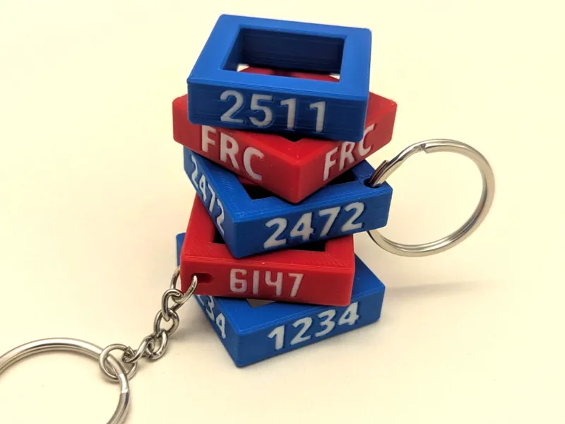 First Robotics Style Robot Bumper Custom Keychain
