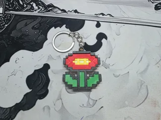 mario flower keychain