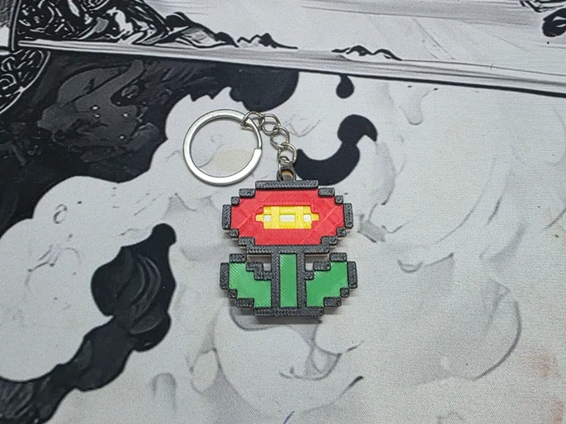 mario flower keychain