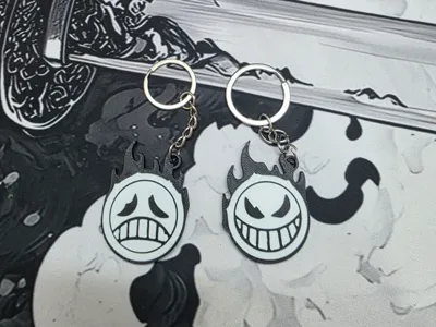 ace sad and happy fasces keychain