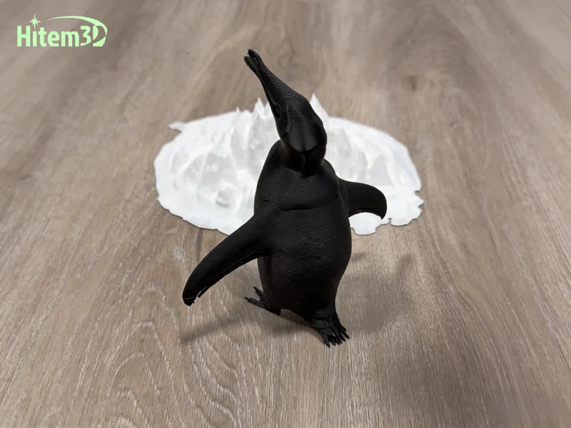 3D打印全黑企鹅手办摆件