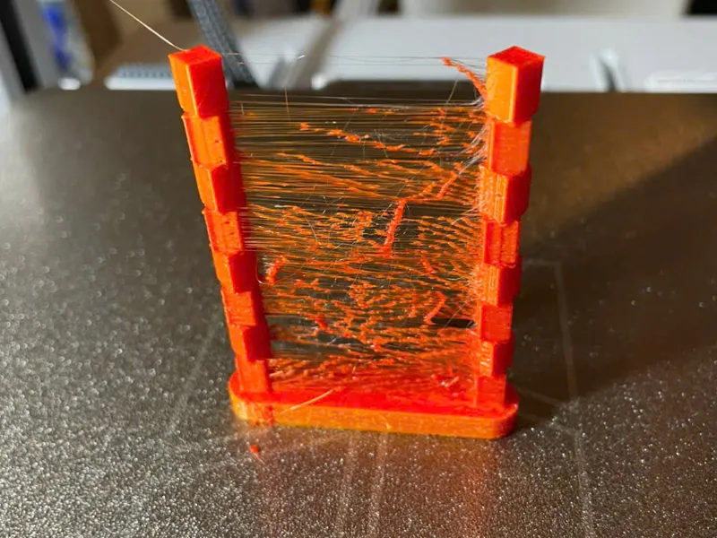 Silk-PLA Temprature Stringing tower test
