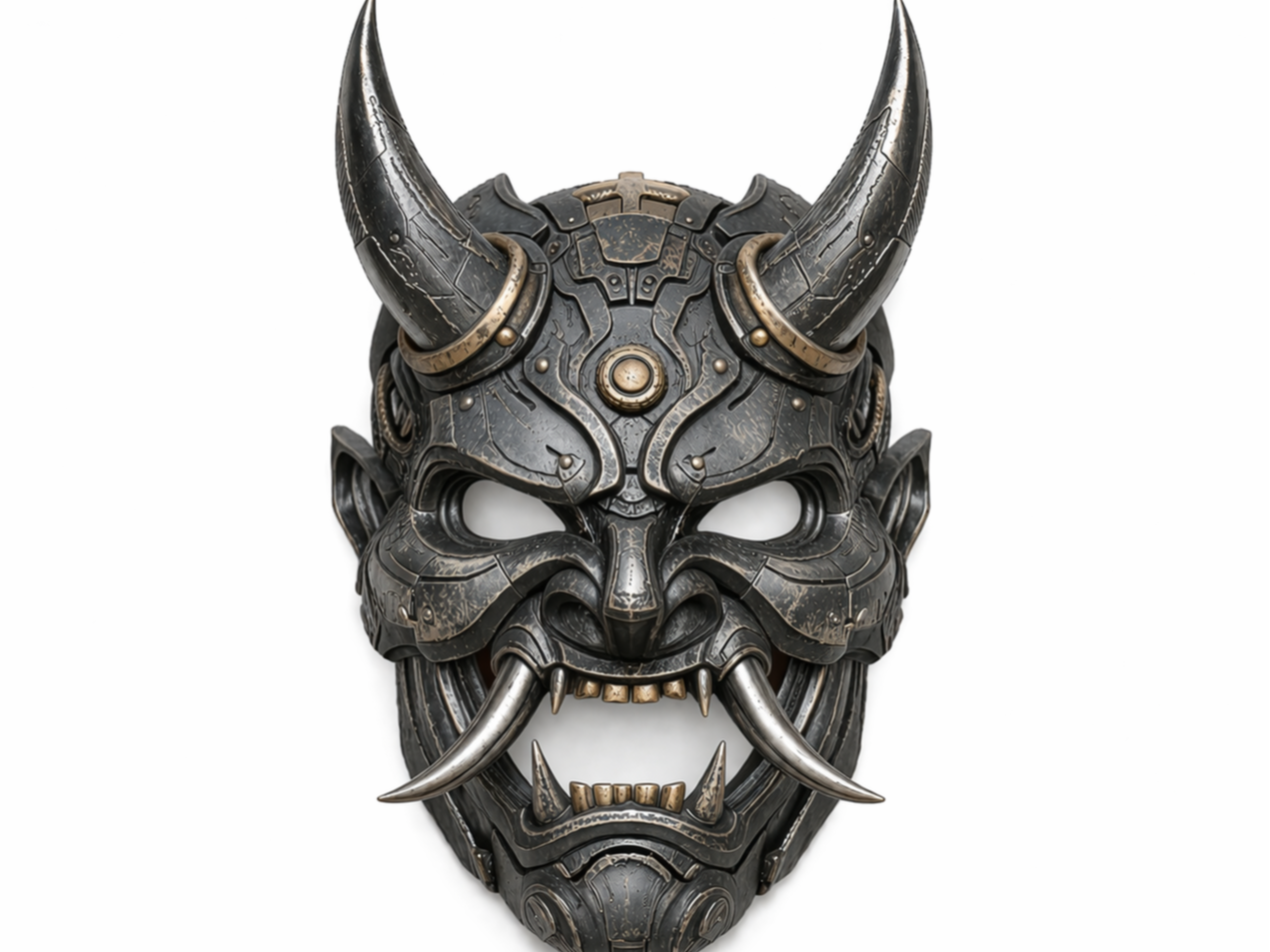 Cyber Oni Samurai Mask – Detailed Demon Mask STL 