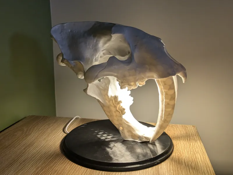 Smilodon Lamp Skull