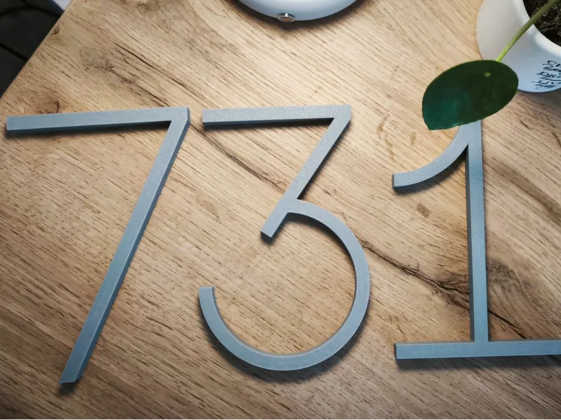 Slim House Numbers 0-9 and ABCD
