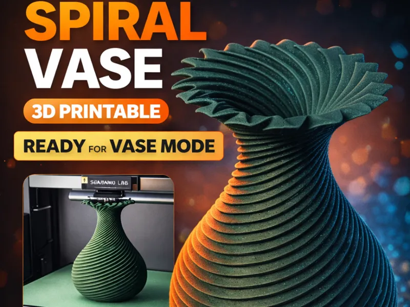 Elegant Spiral Vase – Modern Parametric Design