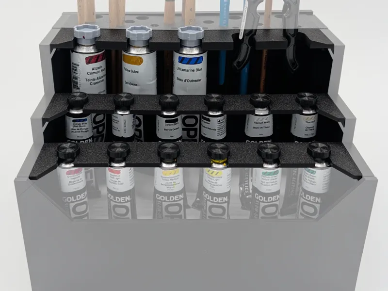 Custom hanging paint modular paint stack shelves