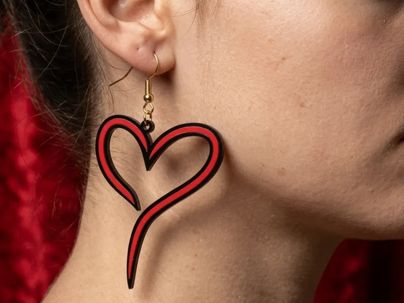 Heart earrings pendant