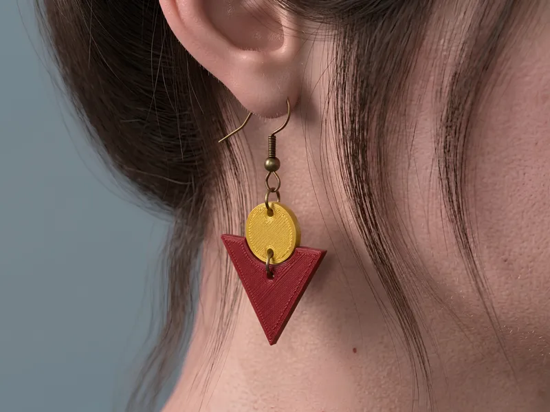 Earrings Circle Triangle
