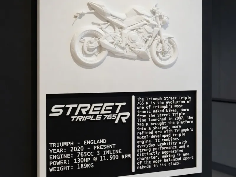 Triumph Street Triple 765 R Low-Relief Wall Plaque