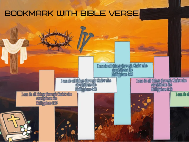 Cross Bookmark with bible verse