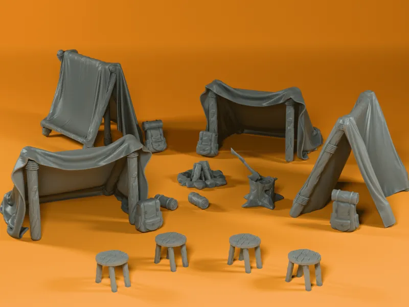 Fantasy Campsite For Dungeons and Dragons 32mm 