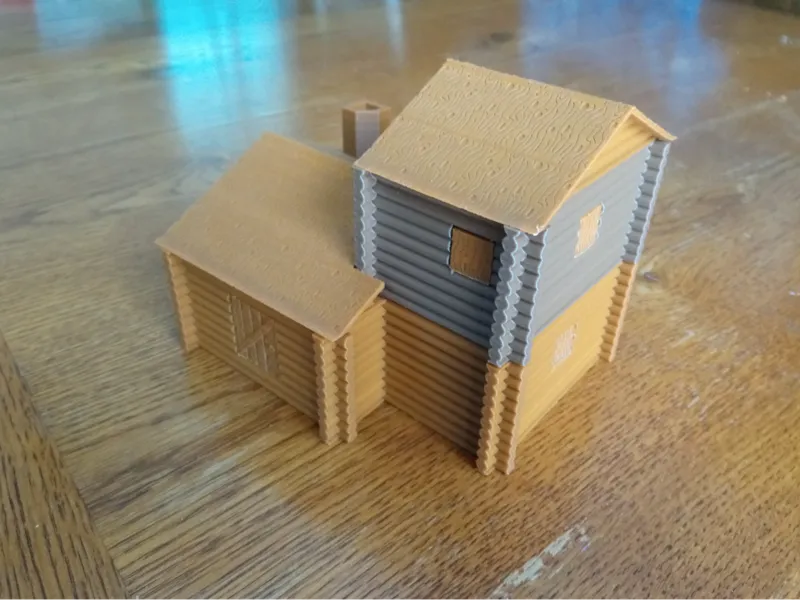 Simple Log Cabin 28mm scale TTRPG
