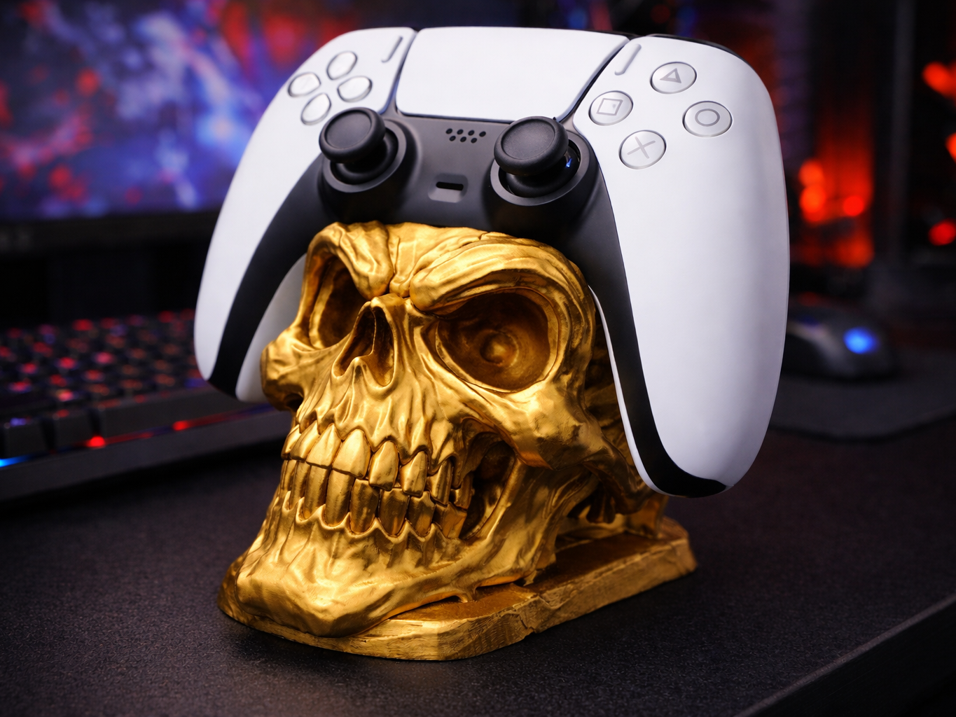 Skull PS5 Controller Stand – Dark Gamer Holder