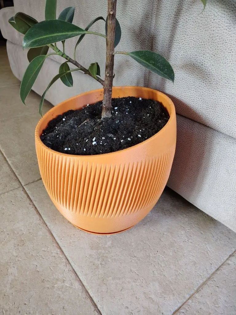 Planter with false gyroid bottom