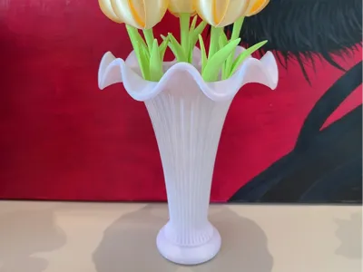 Soft Textured Flared Open Vase