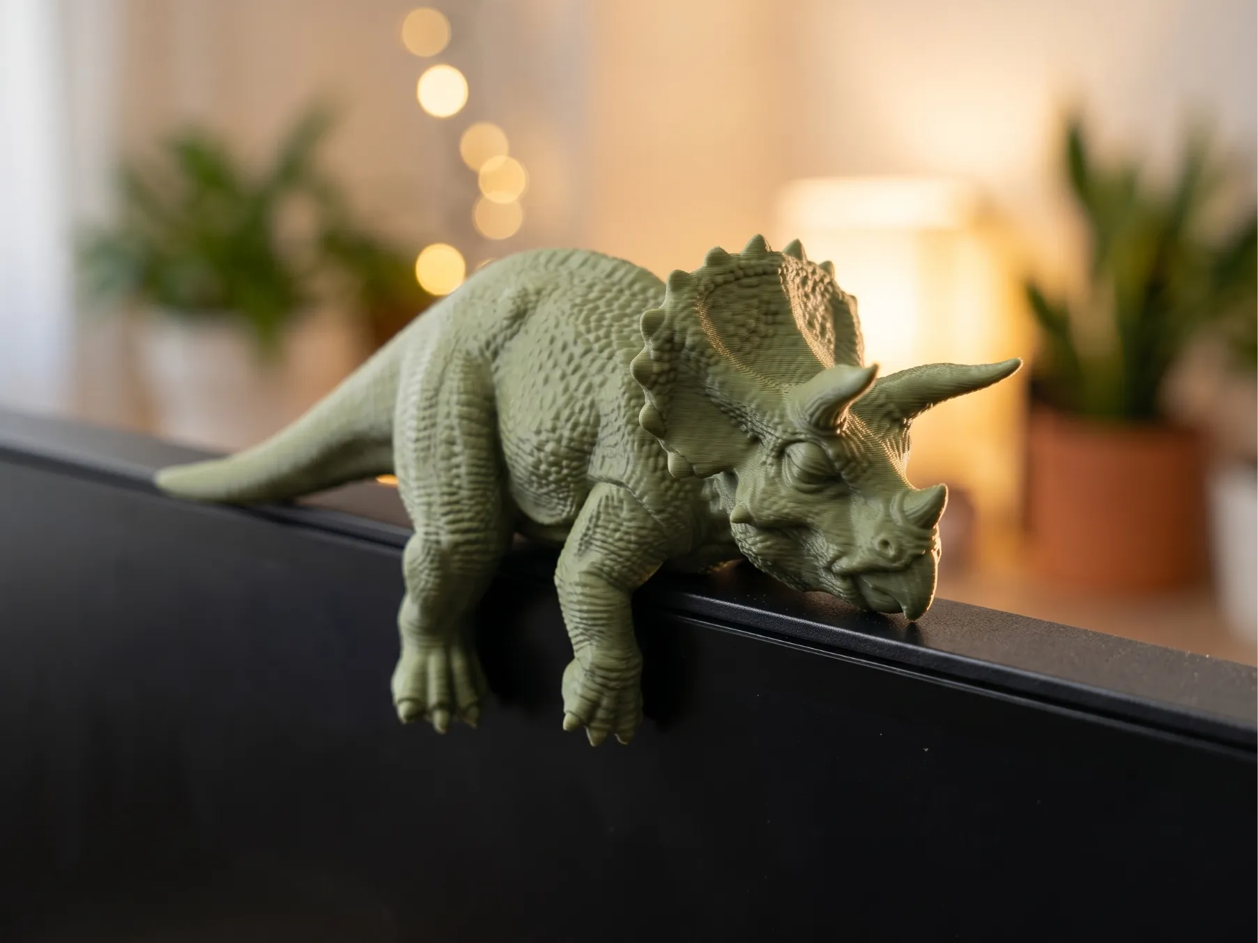 Sleepy Triceratops Monitor Sitter / Desk Pet