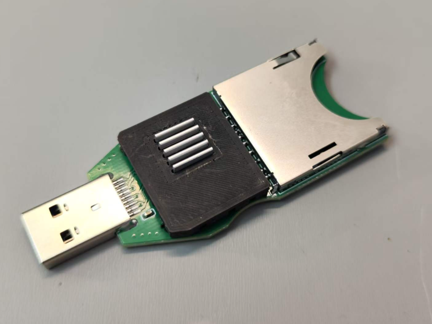 GL3224读卡器散热方案   嘉立创骆叔开源读卡器+散热片