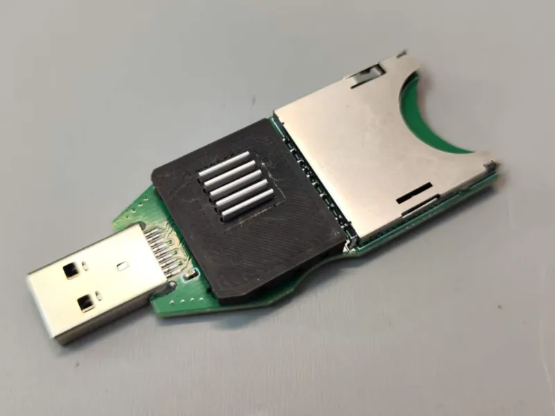 GL3224读卡器散热方案   嘉立创骆叔开源读卡器+散热片
