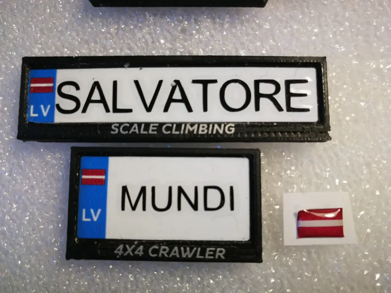 Licence plate frame, 1/10 scale for crawlers.
