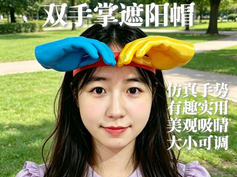 双手掌遮阳帽 巴掌遮阳帽 手掌遮阳帽