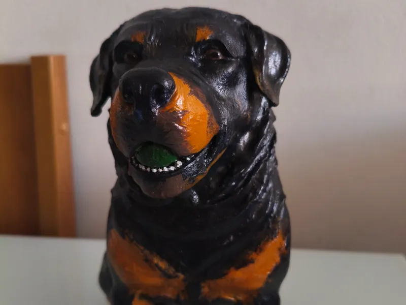 Modelo cachorro rottweiler 20cm