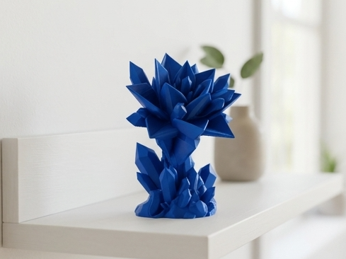 Sapphire Bloom Sculpture - Crystal Flower Decor