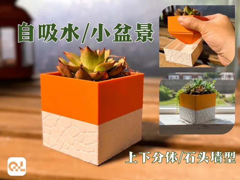 自吸水小花盆-自动浇水-盆栽小花盆-园艺种植-吸水盆栽