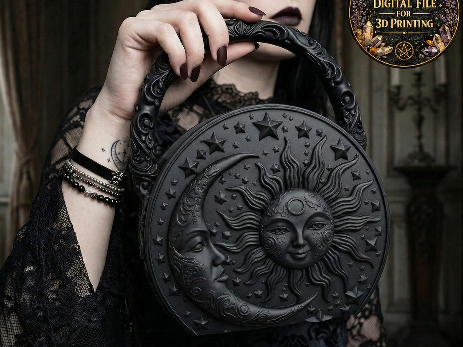 Sun and Moon Gothic Handbag